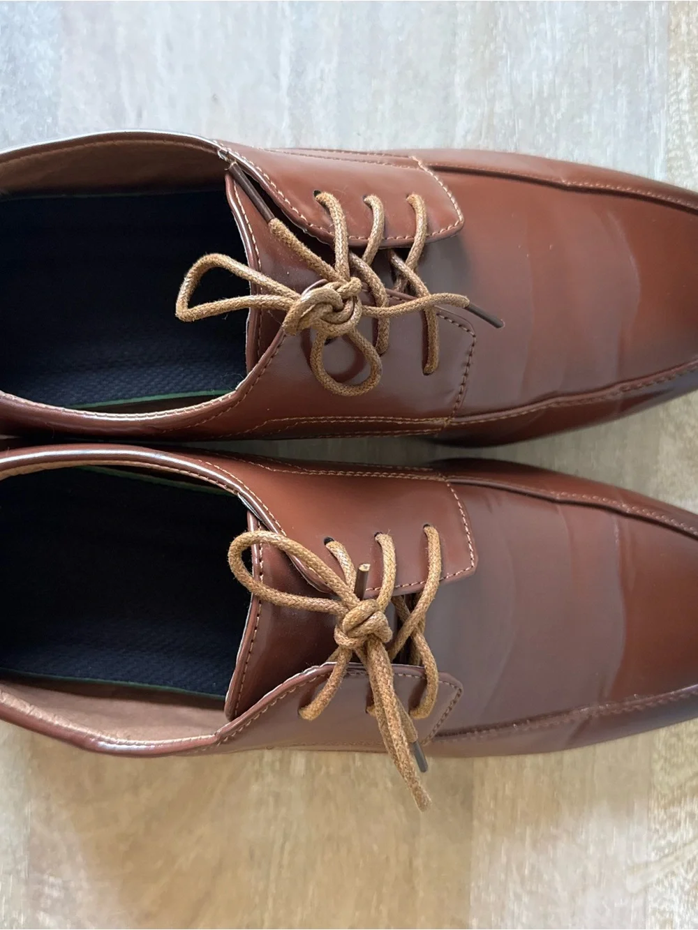 Men's Brown Dress Shoes Oxfords Cognac Lace-Up Business Formal Size 7.5
